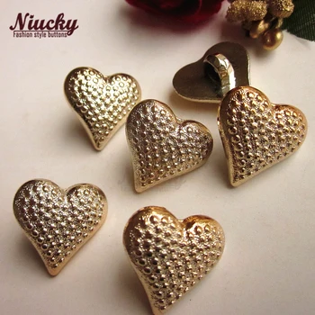 Niucky 18mm Karka UV aukso širdies amatų mygtukai apdangalai, drabužiai amatų vestuvių apdailos medžiagų tiekimo P0303-002