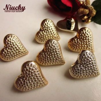 Niucky 18mm Karka UV aukso širdies amatų mygtukai apdangalai, drabužiai amatų vestuvių apdailos medžiagų tiekimo P0303-002
