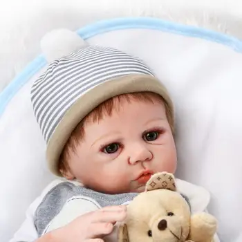 NPK Visą vinilo boneca reborn baby doll be Dryžuota turėti kostiumas su berniukas lyčių touch mokymo žaislai vaikams
