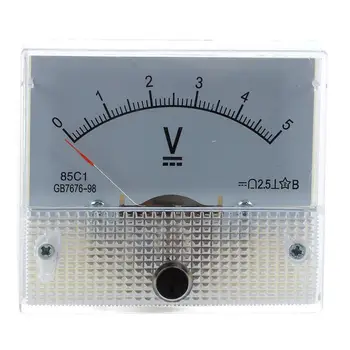 Nuolatinės Srovės 0-5 V Balta Voltmeter Analoginis Pultas Matuoklis