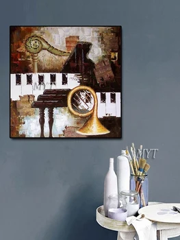 Nėra Įrėminti, Pianinas Ir Smuikas Žaisti Rankomis Dažyti Nuotrauką Abstrakčiai Modernios Naftos Tapyba Ant Drobės Gyvenimo Kambario Sienos Meno Dekoro