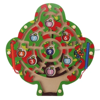 Obelis Mediniai Magnetiniai Pen Labirintas Žaidimas Labirintas Vaikams, Kurie Mokosi Švietimo Žaislai