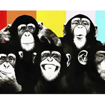 Orangutan Naftos Nuotrauką Skaičių Gyvūnų, Ant Drobes, Su Rėmeliais Spalvinimo ir Piešimo Rankų darbo 