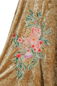 Originalaus Dizaino AIGYPTOS Pavasario AutumnWinter Moterų Derliaus Elegantiškas Plonas ilgomis Rankovėmis Blizgučiai Siuvinėjimas Kupranugaris Ilgai Aksomo Suknelės