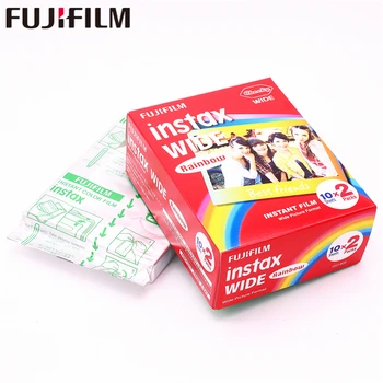 Originali Fujifilm Instax Platus Vaivorykštė Kino 20 Lapų Fuji Momentinių Nuotraukų popieriaus Kamera 300/200/210/100/500AF