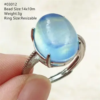 Originali Gamtos Mėlynasis Akvamarinas Crystal Clear Ovalo formos Žiedas Reguliuojamas Dydis 925 Sidabro Akvamarinas Brangakmenio Žiedas AAAAA Lašas Laivybos