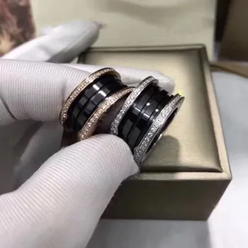 Originalios keramikos žiedas visiškai naujas juodos ir baltos replika žiedas iš titano ir plieno žiedai naudojami Papuošalai vestuvėms poroms