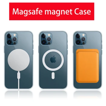 Originalus aiškiai iphone 12 Pro Max 12 Mini Magsafe Telefono dėklas Oro Šarvai Skaidrus, atsparus smūgiams Apsauginis galinis Dangtelis