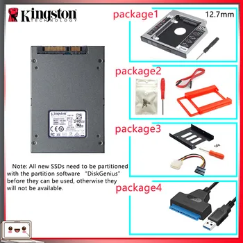 Originalus Kingston SSD жесткий диск 240 gb ŠEŠTADIENIUS 3 HDD 2,5 colio Diskoteka Duro ssd su Hdd Caddy/Optibay arba Adapteris Nešiojamas KOMPIUTERIS