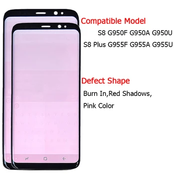 Originalus S8 LCD Samsung Galaxy S8 Plus Ekranas Su Rėmo Ekranas Samsung S8 G950F G955A LCD Jutiklinis Ekranas Raudona Šešėliai