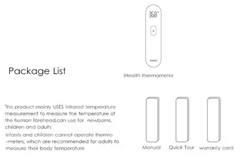 Originalus Xiaomi Mijia iHealth Termometras Skaitmeninis LED Karščiavimas Infraraudonųjų spindulių Klinikinių Ne Nontact Matavimo LED Ekranas