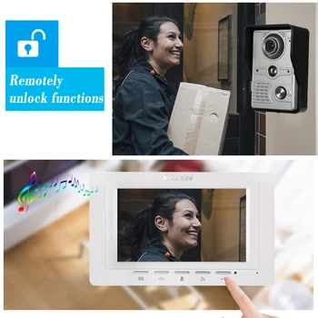 OWSOO 7 colių Laidinio Vaizdo Doorbell Patalpų Stebėti IR-CUT Rainproof Lauko Kamera, Vaizdo Domofonas Nuotolinio Atrakinimo Vaizdo Duris Telefono