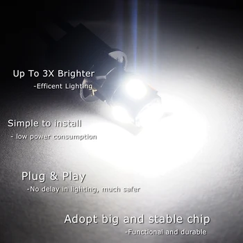 OXILAM 10vnt T10 W5W LED Lemputė 194 168 Automobilio Salono Dome Skaitymo Šviesa 