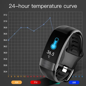 P11plus Kraujo Spaudimas Smartband Širdies ritmo Monitorius PPG EKG Smart Apyrankę Veiklos Fitness Tracker Matuoti kūno temperatūrą