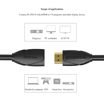 Paj HDMI Kabelis-prailgintojas 1080p 1.4 v Extender HD TV LCD Nešiojamas PS3 Projektorius, Kompiuteris-HDMI Kabelis 1m 1,5 m 2m 3m 5m