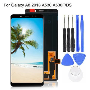 Pakeitimo AMOLED Jutiklinis Ekranas skaitmeninis keitiklis Samsung A8 2018 A530 A530F/DS
