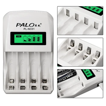 Palo 4 Lizdą, LCD Ekranas, Smart Protingas AA AAA Baterijų Įkroviklis 1,2 V NiCd AA AAA NiMh Akumuliatorius Greitai Įkrauti