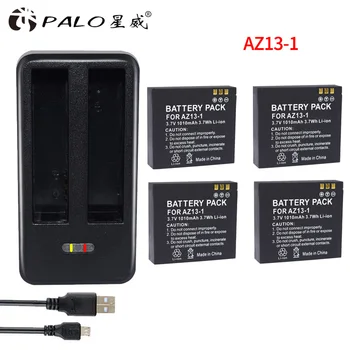Palo 4Pcs AZ13-1 AZ13 baterijų, 1010mAh, Li-ion Skaitmeninis Akumuliatoriaus Xiaomi Yi Veiksmų Fotoaparato Priedai+ USB akumuliatoriaus kroviklis
