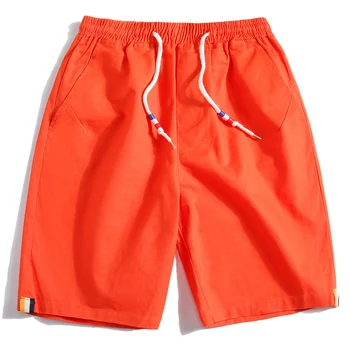 Pantalones cortos harlan para hombre 4XL 5XL, de lino informales con cintura elástica transpirables sólidos de verano 6 colores