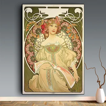 Pasakų Art Nouveau Garsaus dailininko Alphonse Mucha Drobė Menas, Plakatų ir grafikos Mucha Meno Nuotraukas Kambarį Sienų Dekoras
