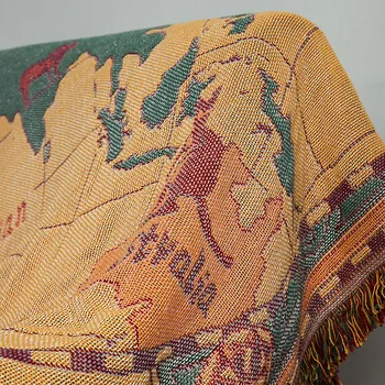 Pasaulio žemėlapyje Medvilnės Bohemijos Plaids Antklodė Multi-funkcija Sofa-Dekoratyvinis fortepijonas viršelis gobelenas Cobertor Kutas Antklodė