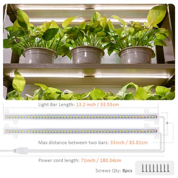 Patalpų Phytolamp Augalams LED Augti Šviesos Juostos 2vnt 4pcs 6pcs 8pcs Visą Spektrą Augti Šviesos Fito Lempos Baras Su Laikmačiu Tamsos