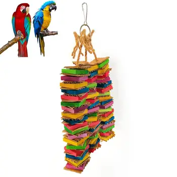 Paukštis Papūga Žaislai, Statyba Blokai Kramtomoji Bite Kabo Narve Sūpynės Lipti Kramtyti Žaislus, Natūralios Medinės Kvadratinių Kartono