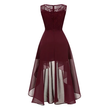 Pavasario Asimetrinė Suknelė Moterims 2019 Elegantiškas Šifono Burgundy Lace Ilgas Šalis Suknelė Moterų Slim Vestuvių Pamergės Maxi Suknelės