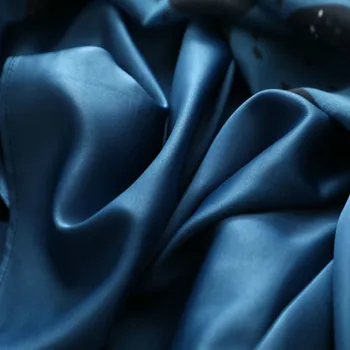 Pavasario Dress Nekilnojamojo Šilko Suknelė Moterims Drabužių 2020 korėjos Atsitiktinis Spausdinti Mėlyna Ponios Suknelės Derliaus Ilgai Vestidos DZH-9695