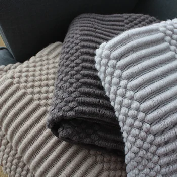 Pavasarį ir vasarą oro kondicionavimo megzti antklodė siesta antklodė, masažinės, antklodė, Šiaurės stiliaus, vientisos spalvos antklodė