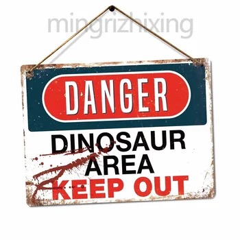 PAVOJUS - Dinozaurų Plotas - Metalinės Sienos Ženklas Apnašas Meno - Juros periodo Išlaikyti Iš Parkas REX(Aplankykite Mūsų Parduotuvėje, Daugiau Produktų!!!)