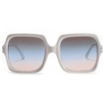 Peekaboo balta didelis rėmo akiniai nuo saulės moterims aikštėje gradientas objektyvas retro saulės akiniai ponios uv400 dropshipping pigiai