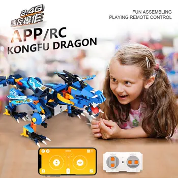 Pelėsių Karalius APP RC nuotolinio valdymo Dragon Knight Modelio Statybiniai Blokai, Plytos, žaislai vaikams, Dovanos, Žaislai, Dovanos