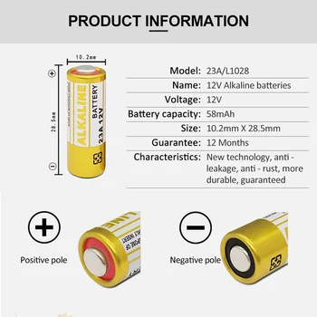 PHOMAX 20pcs/pak šarminis sausas akumuliatorius 12v 23A CA20 K23A L1028 23AE 21 A23 23GA žiūrėti batteri elektroninių žaislų vienkartinės baterijos