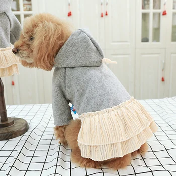 Pilkos spalvos Šuo Suknelė drabužius šuo Pavasario Teddy Pudelis Tortas Sijonas, suknelė, šunų, Kačių, Naminių drabužių teddy pudelis šunelis Drabužiai