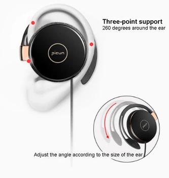 Pincun L1 ausies kabliuko laidinis ausinių laidinio sporto ausinių Triukšmo Mažinimo Mikrofonas, Ausinės HiFi Binaural Stereofoninė laisvų Rankų įranga