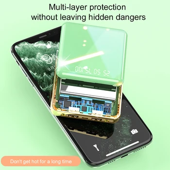 PINZHENG 20000mAh Mini Galios Banko Xiaomi Mi 11 iPhone Pro Max Nešiojamas Įkroviklis Išorės Baterija, Greitas Įkrovimas USB Powerbank
