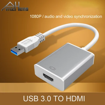 PINZHENG USB 3.0 HDMI Laidas, Adapteris 3D 1080P HD PC Kompiuteris USB3.0-VGA Adapteris, Garso ir Vaizdo Kabelis, HDTV Ekranas