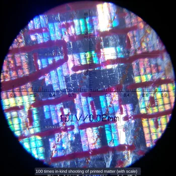 Plastikiniai, stiklo optinis objektyvas 100 kartų dvigubas vamzdelis su koordinuoti nešiojamų mikroskopas su LED šviesos didinamuoju stiklu