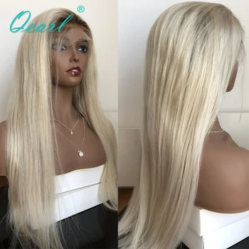 Platinum Blonde Tiesiai Nėriniai Priekiniai Perukai Ombre 4#/60# 13x4/13x6 Žmogaus Plaukų Perukas Moterų 150% 180% Brazilijos Remy Plaukų Qearl
