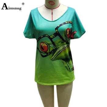 Plius Dydis 3xl Ponios Elegantiškas Laisvalaikio Atsitiktinis Marškinėliai Moterų Top Puloveriai 2021 M. Vasarą Boho Print T-shirt V-kaklo, Trišakiai Drabužiai