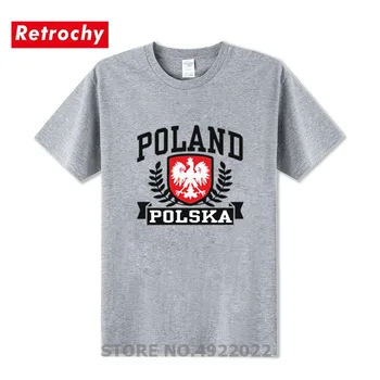 Populiariausių Lenkijos Vėliavos Vyrų 3D Atspausdintas Medvilnės, trumpomis Rankovėmis Marškinėlius Polska Erelis Marškinėliai Vasaros Kietas Streetwear Hipster T-shirt