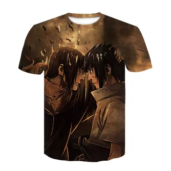 Populiarus naruto T-shirt bendras 202 naujas vasaros anime naruto, sasuke trumpas rankovės marškinėliai vyrams ir moterims