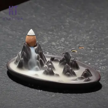 Porceliano Kalnų Krioklys Dūmų Moliuskui Kūgio Turėtojas Degiklis Namų Puošybai Kalnų Lotus Namų Puošybai