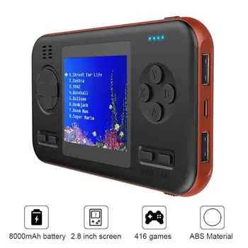 Portable Nešiojamą Žaidimų Konsolę Retro Žaidimo Žaidėjas su 8000mAh Galia Banko 2.8 Colių Mini Nešiojamą Grotuvą Buil-in 416 Klasikiniai Žaidimai