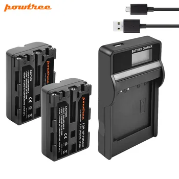 Powtree 2400mAh NP-FM500H NP FM500H Fotoaparato Baterija + USB Įkroviklis Pakeitimo 