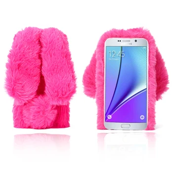 Prabanga Mielas Triušis Bling Plaukų Minkštas Telefono dėklas Samsung Galaxy j3 skyrius J5 J7 A5 A7 2016 2017 S5 S4 4 pastabos 5 Pastaba S7 S6 krašto S8 Plius