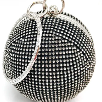 Prabanga moterų vakare šalies maišelį nuotakos vestuvių piniginės deimantų dizaineris kamuolys apvalus krepšys krepšys mados kristalų pečių maišą
