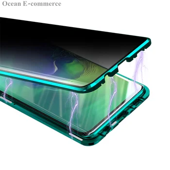 Prabanga Stabdžių Peeping Grūdinto Stiklo Ir Aliuminio Metalo Bumper Case For Samsung Galaxy S10 S8 S9 Plus 360 Visas Apsaugos Padengti Atveju