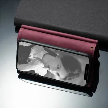 Prabanga Užtrauktukas Apversti Odinis dėklas iPhone SE 2020 m. 12 Mini Pro 11 X XS Max XR 6 6s 7 8 Plius 5 5s Įstrižainės Piniginės Telefono Maišelį Dangtis